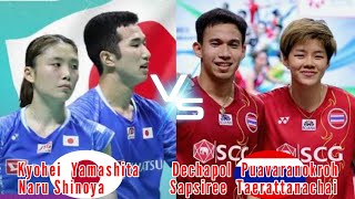 Badminton Dechapol PuavaranukrohSapsiree Taerattanachai THA vs JPN YamashitaNaru Shinoya [upl. by Idnib]