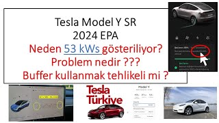 Tesla model Y Sr EPA 2024 neden kullana bilir resmi kapasite 53 kWs [upl. by Gelhar535]