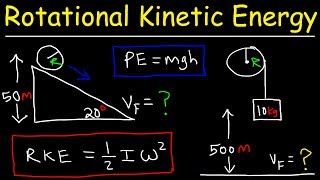 Rotational Kinetic Energy and Moment of Inertia Examples amp Physics Problems [upl. by Alvera]