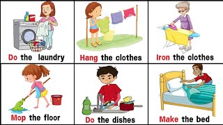 Household Chores In English  Daily Use Household Chores Vocabulary With Meaning And Examples [upl. by Larrej686]