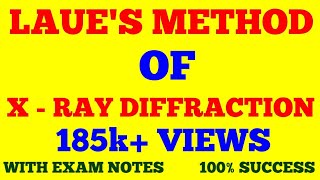 LAUES METHOD OF X  RAY DIFFRACTION  LAUE METHOD  SOLID STATE PHYSICS  WITH EXAM NOTES [upl. by Dnaletak]