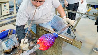 Amazing Glass Blowing Vase Manufacturing Process  手工吹製玻璃  Taiwan Glass Craftsman [upl. by Goodkin]