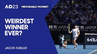 Kubler Crosses the Net to Hit Bizarre Smash  Australian Open 2023 [upl. by Nilved]