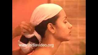 Kerala ayurveda body Massage and bath Trisha India [upl. by Hannahs]