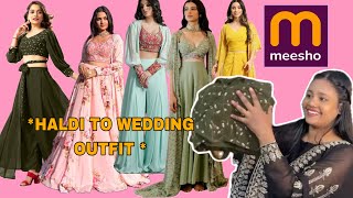 HALDI TO WEDDING OUTFIT From MEESHO Wedding wear Indo western outfit From Meesho HUGE Tryon Haul [upl. by Irrac426]