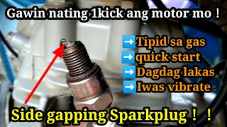 Paano tanggalin ang vibration sa motor？Side gapping sparkplug [upl. by Margret]