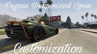 Pegassi Weaponized Ignus Armed Lamborghini Sián Customization  GTA Online Customization [upl. by Kcirdek250]