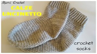 Tutorial calze alluncinetto tutorial crochet socks [upl. by Nimzay]