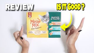 Meow Mix Seafood Favorites Wet Cat Food Review [upl. by Thorrlow]