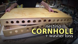 NESTED Cornhole amp Washer Toss [upl. by Ahsemo]