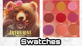 Menagerie Cosmetics Arthurine Blush Palette SWATCHES amp REVIEW [upl. by Yendic]