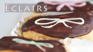 Chocolate Éclairs Recipe 초코 에클레어 만들기  베이비슈 에클레르 에끌레어 [upl. by Nageam]