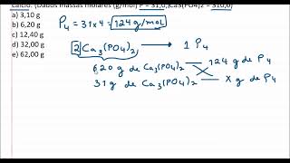 Determine quantos gramas de fósforo que são produzidos a a partir de 31 g de fosfato de cálcio [upl. by Tenahs]