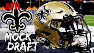 TwoRound Mock Draft Saints Get Offensive Weapons For Derek Carr [upl. by Yovonnda]