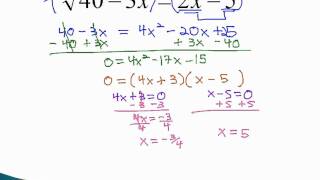 Equations with Radicals  Even Roots part 2 [upl. by Rorke]