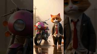 cute cat meo cat with bike 38 cat meaow cuteanimal meo [upl. by Derreg]