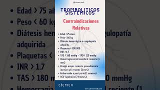 ⚠️ Contraindicaciones relativas para la trombólisis sistémica [upl. by Lux756]