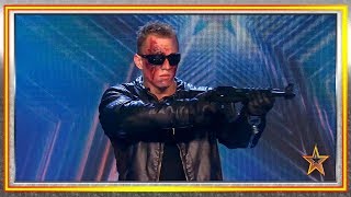 Este rumano se transforma en TERMINATOR para ASUSTAR  Audiciones 9  Got Talent España 2019 [upl. by Hassin]