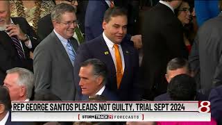 Rep George Santos pleads not guilty trial Sept 2024 [upl. by Amalie187]