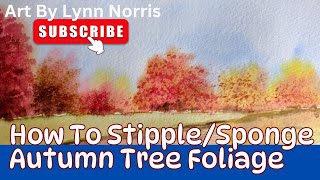 Watercolour Technique  How to create Realistic Foliage Autumn Fall Trees Landscape Part 2 [upl. by Enelhtac242]