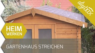 Gartenhaus streichen und warten [upl. by Asilla]