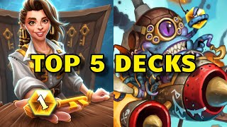 TOP 5 BEST DECKS  Perils in Paradise Hearthstone [upl. by Danielson]