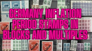 Germany hyper inflation period stamps in blocks and multiples [upl. by Osswald]