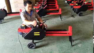 7T 8T Mechanical Electric Log Splitter Operate VideoChina Qingdao Gemlongmachine Coltd [upl. by Omero634]