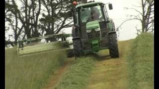 John Deere 6125M with JD 1360 mower [upl. by Yllier]