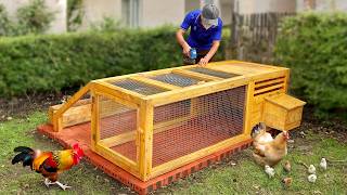 Self build stunning wooden chicken coop with mini garden [upl. by Eerased]