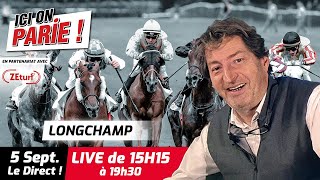 ICI on PARIE  Longchamp Quinté et pronostics en live de lhippodrome Jeudi 6 Septembre 2024 [upl. by Els]