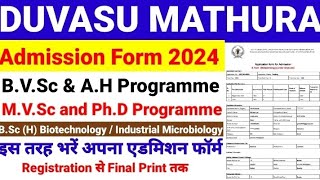 duvasu mathura application form 2024  Mathura Veterinary 2024 Admission  UP Veterinary Admission [upl. by Anelhtac887]