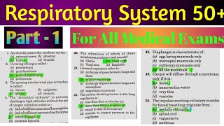 Respiratory System 50 Questions amp Answers  One word [upl. by Suirtimid]