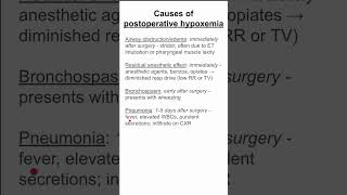 Causes of postoperative hypoxemia [upl. by Middlesworth]