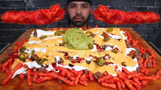 FLAMIN HOT CHEETOS NACHOS ASMR MUKBANG [upl. by Weinreb]