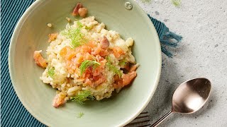 Recept – Venkelrisotto met gerookte zalm  Colruyt [upl. by Ojeitak]