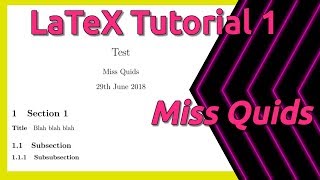 LaTeX Tutorial 1 – Introduction [upl. by Hendrix316]