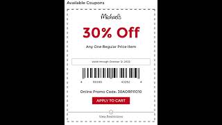 30 off Michaels Coupons and Promo Codes [upl. by Garratt]