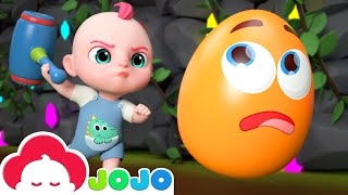 Surprise Eggs Kids Songs  Exploring the Surprise Eggs Cave  Baby JoJo Nursery Rhymes [upl. by Danell]