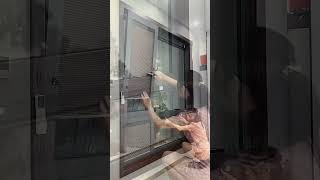 Inner opening and inner tilting no power supply required shortvideo windowcurtain doors [upl. by Yzzo802]