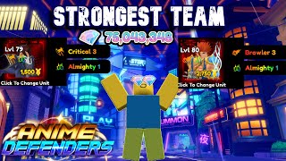 SPENDING 75M GEMS TO CREATE THE STRONGEST TEAM POSSIBLE ANIME DEFENDERS [upl. by Emee]