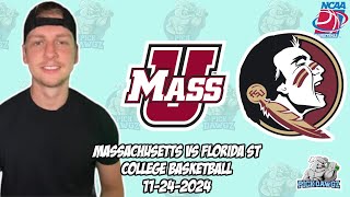 FSU vs UMass 112424 Free College Basketball Picks and Predictions  NCAAB Pick [upl. by Elliven]