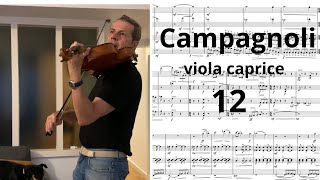 📕BCampagnoli caprice Nr 12 for viola with SCORE Audio [upl. by Etram]