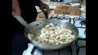 Susens Kitchen Corner2 Garlic Cilantro Shrimp with Mandarin Pancakes [upl. by Abie695]