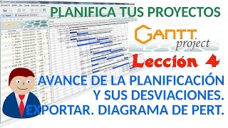 Tutorial Ganttproject  0404 Progreso de las tareas y sus desviaciones Exportar Diagrama de Pert [upl. by Bannister]