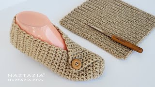 How to Crochet Crossover Slippers from a Rectangle Pattern DIY Tutorial for Handmade Gifts [upl. by Enimzzaj22]