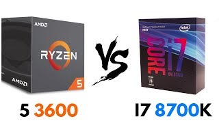 Ryzen 5 3600 vs i7 8700K  Test in GAMES amp BENCHMARKS  i7 8700K vs Ryzen 5 3600 [upl. by Alwyn980]