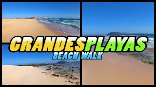 GRANDES PLAYAS CORRALEJO Beach Walk  Beaches of Corralejo  Fuerteventura  Canary Islands 4k [upl. by Muhan]