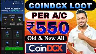 CoinDCX Huge Loot 🔥 Earn ₹550 Per Account  CoinDCX New Coupon Code For All Users  New Earning Apps [upl. by Jeremy334]