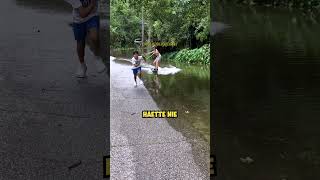 Jungs surfen bei HOCHWASSER 🌊🏄🏼‍♂️ [upl. by Moritz]